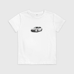Футболка хлопковая детская Toyota camry white, цвет: белый