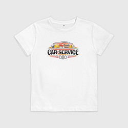 Футболка хлопковая детская Сервис для авто, цвет: белый