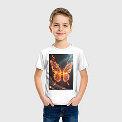 Футболка хлопковая детская Огненная бабочка, цвет: белый — фото 2