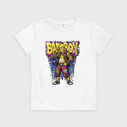 Футболка хлопковая детская Гомер бед бой, цвет: белый