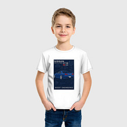 Футболка хлопковая детская Nissan Skyline GT-R R34 легенда JDM, цвет: белый — фото 2