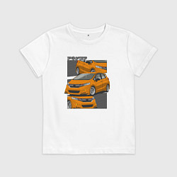 Футболка хлопковая детская Honda fit jazz городской стиль, цвет: белый