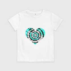 Футболка хлопковая детская Сердце Тай Дай, цвет: белый