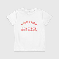 Футболка хлопковая детская Twin Peaks High School, цвет: белый