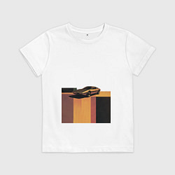 Футболка хлопковая детская Ретрофутуризм спорткар поп-арт 1970-е, цвет: белый