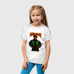 Футболка хлопковая детская XXXTentacion в стиле хардкор, цвет: белый — фото 2