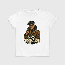 Футболка хлопковая детская XXXTentacion anime, цвет: белый