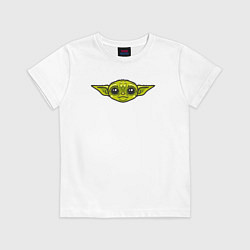 Футболка хлопковая детская Yoda face, цвет: белый