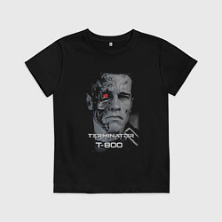 Футболка хлопковая детская Терминатор Т800, цвет: черный
