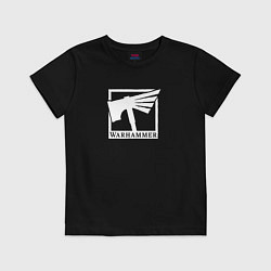 Футболка хлопковая детская Warhammer logo, цвет: черный