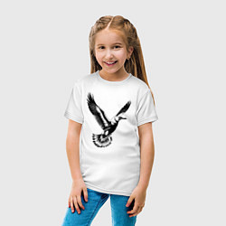 Футболка хлопковая детская Полет чайки, цвет: белый — фото 2