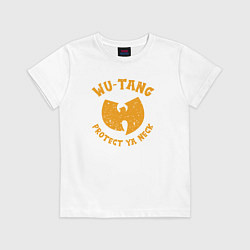 Футболка хлопковая детская Wu-Tang protect ya neck, цвет: белый
