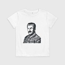 Футболка хлопковая детская Сталин, цвет: белый