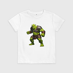 Футболка хлопковая детская Невероятный Шрек, цвет: белый