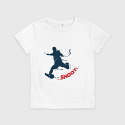 Футболка хлопковая детская Футболист, цвет: белый