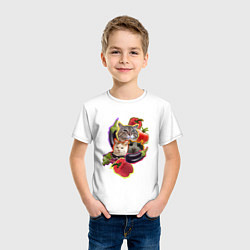 Футболка хлопковая детская Кото-салат - мем с котами, цвет: белый — фото 2