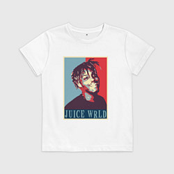 Футболка хлопковая детская Juice WRLD rapper, цвет: белый