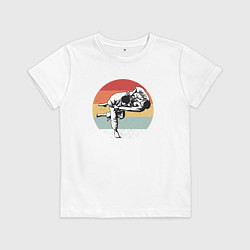 Футболка хлопковая детская Спарринг дзюдоистов, цвет: белый