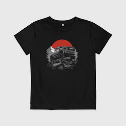 Футболка хлопковая детская Горный внедорожник, цвет: черный
