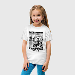 Футболка хлопковая детская Зеницу Агацума - клинок, цвет: белый — фото 2
