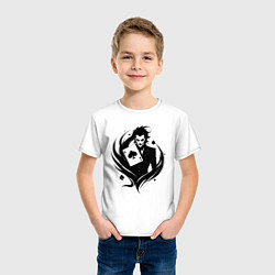 Футболка хлопковая детская Аниме джокер и туз пик, цвет: белый — фото 2