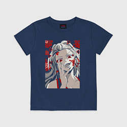 Футболка хлопковая детская Клинок, рассекающий демонов Даки, цвет: тёмно-синий