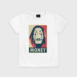Футболка хлопковая детская Money, цвет: белый