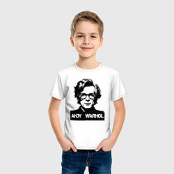 Футболка хлопковая детская Энди Уорхол портретный образ, цвет: белый — фото 2