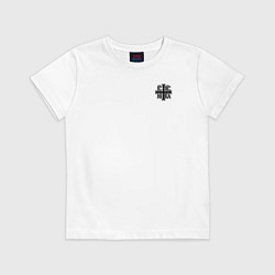 Футболка хлопковая детская Спаси и сохрани черно-белый орнамент, цвет: белый