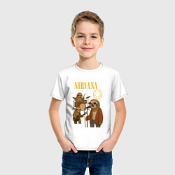 Футболка хлопковая детская Nirvana ленивцы, цвет: белый — фото 2