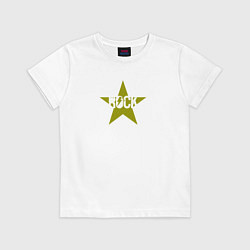 Футболка хлопковая детская Rock star in swampy green, цвет: белый
