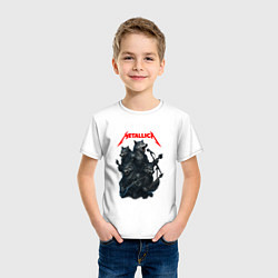 Футболка хлопковая детская Metallica волки, цвет: белый — фото 2