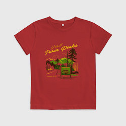 Футболка хлопковая детская Visit Twin Peaks, цвет: красный