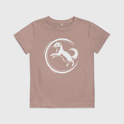 Футболка хлопковая детская Геральдическая куница Уфа, цвет: пыльно-розовый