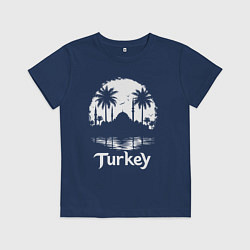Футболка хлопковая детская Лунный силуэт Турции, цвет: тёмно-синий