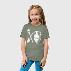 Футболка хлопковая детская Археологический этюд, цвет: авокадо — фото 2