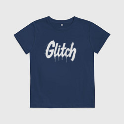Футболка хлопковая детская Глитч краской, цвет: тёмно-синий
