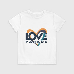 Футболка хлопковая детская Логотип Love Parade, цвет: белый