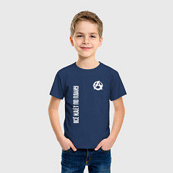 Футболка хлопковая детская Всё идёт по плану - со знаком анархии, цвет: тёмно-синий — фото 2