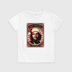 Футболка хлопковая детская Новогодний Че Гевара, цвет: белый