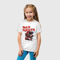 Футболка хлопковая детская Iron Maiden, цвет: белый — фото 2