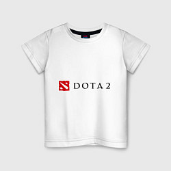 Футболка хлопковая детская Dota 2: Logo, цвет: белый