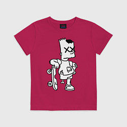 Футболка хлопковая детская Bart Simpsons Zombie, цвет: маджента