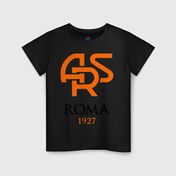 Футболка хлопковая детская FC Roma 1927, цвет: черный