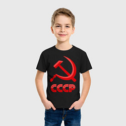 Футболка хлопковая детская СССР Логотип, цвет: черный — фото 2