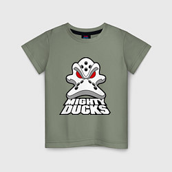 Футболка хлопковая детская HC Anaheim Ducks, цвет: авокадо