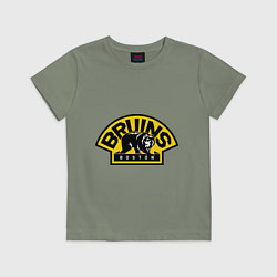 Футболка хлопковая детская HC Boston Bruins Label, цвет: авокадо