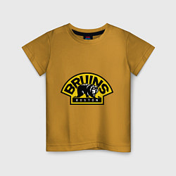 Футболка хлопковая детская HC Boston Bruins Label, цвет: горчичный