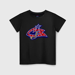 Футболка хлопковая детская HC Columbus Blue Jackets, цвет: черный