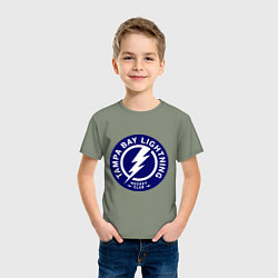 Футболка хлопковая детская HC Tampa Bay Lightning, цвет: авокадо — фото 2